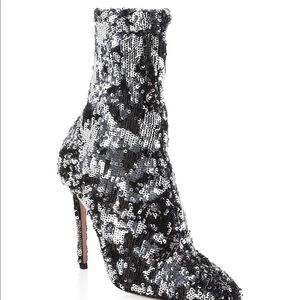 Aquazurra Metallic Sequin Booties (NEW)